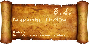 Benyovszky Liliána névjegykártya